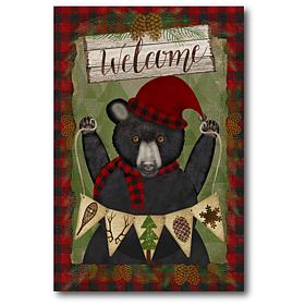 Courtside Market Welcome Bear 18x26 Canvas Wall Art