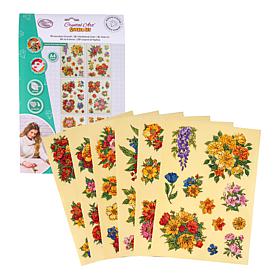 Craft Buddy Crystal Art 6-Piece Floral Stickers 