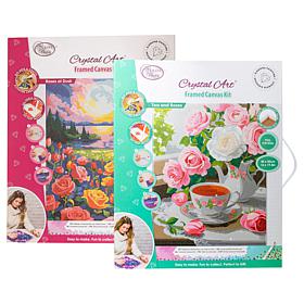 Craft Buddy Crystal Art Set of 2 Framed Canvas Kits