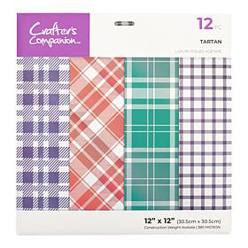 Crafter's Companion 12" x 12" Tartan & Crafter Printed Acetate 12-pack