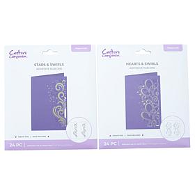Crafter's Companion Adhesive Rub Ons 2-pack Hearts & Stars