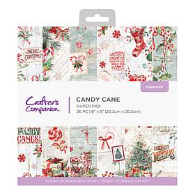 Crafter's Companion Candy Cane 8" x 8" Paper Pad - 36 Sheets