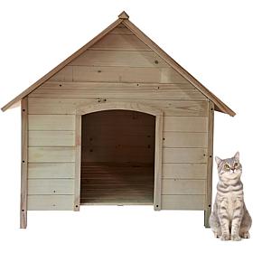 CritterSitters 41"T Outdoor Raised Log Cabin Style Pet House - Natural