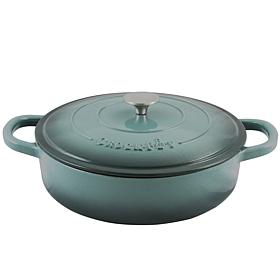 Crock Pot Zesty Flavors Enameled 5 Quart Cast Iron Round Braiser Pa...