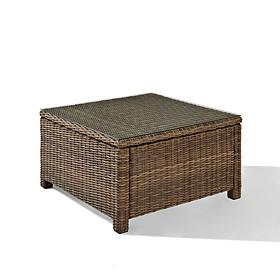 Crosley Bradenton Outdoor Wicker Glass Top Coffee Table