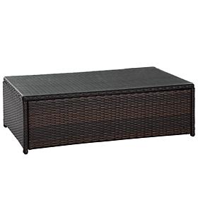 Crosley Palm Harbor Outdoor Wicker Glass Top Table