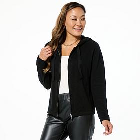 Curations x Amy Morrison Cashmere-Blend Zip-Front Hoodie