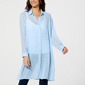 Curations x Nicole Hickl Button-Down Chiffon Duster