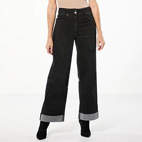 Curations x Sarah Anderson Stretch Denim Wide Leg Jean