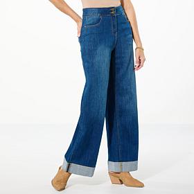 Curations x Sarah Anderson Stretch Denim Wide Leg Jean
