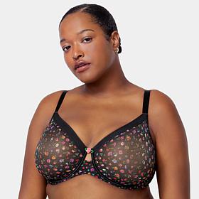 Curvy Couture Sheer Mesh Full Coverage Unlined Underwire Bra