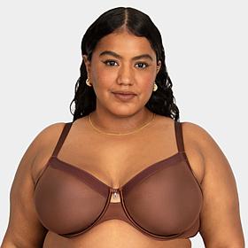 Curvy Couture Sheer Mesh Full Coverage Unlined Underwire Bra