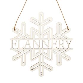Custom Personalization Family Name Snowflake Wood Ornament