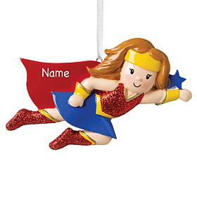Custom Personalization Super Hero Girl Ornament