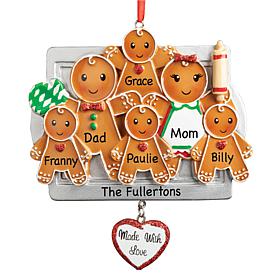 Custom Six Gingerbread Personalized Ornament