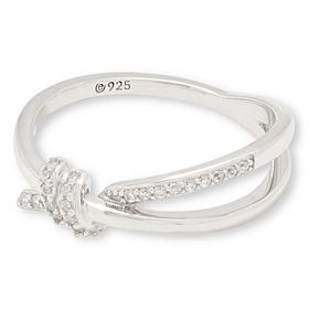 CZ 0.12ctw Pavé Knot Split-Shank Ring