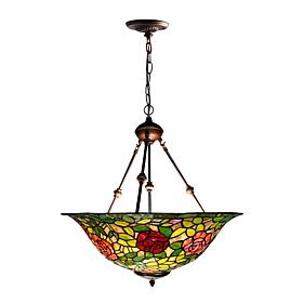 Dale Tiffany Rose Bush Inverted Tiffany Hanging Fixture