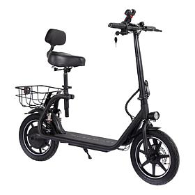 DeLorean 450W 36V Folding Seated E-Scooter w/Backrest & Accessories