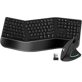 Delton KB200 Ergonomic Wireless Keyboard with S12 Vertical Mouse