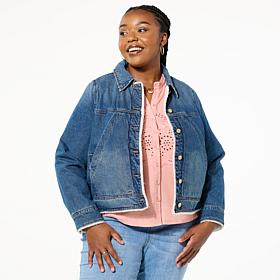 Democracy Long-Sleeve Sherpa-Lined Denim Jacket