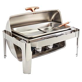 Denmark 5pc 9.5qt Stainless Steel Roll Top Rectangular Chafing Dish