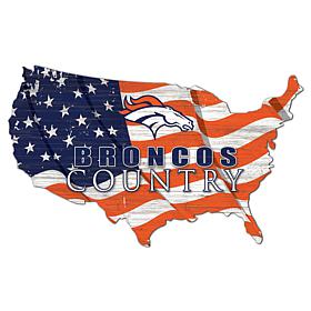 Denver Broncos USA Shape Flag Cutout 