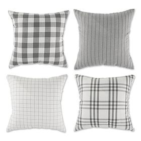 Design Imports Assorted Farmhouse Pillow Covers 18x18 Set of 4