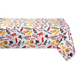 Design Imports BBQ Fun Print Outdoor Tablecloth - 60" x 120"