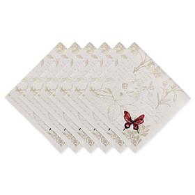 Design Imports Botanical Butterfly Embroidered Napkin 6-pack
