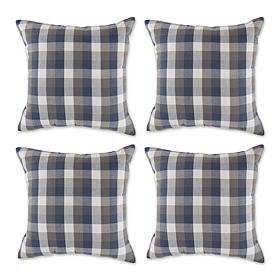 Design Imports Checkered Pillow Covers 18x18 Set of 4