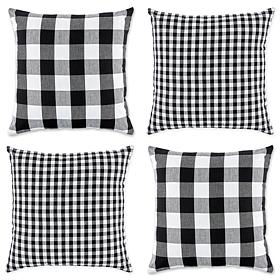 Design Imports Gingham Buffalo Check Pillow Covers Set of 4