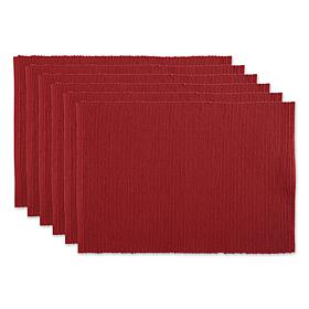 Design Imports Solid Ribbed Placemats 6-pack