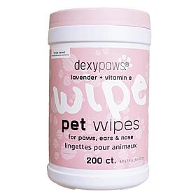 DexyPaws Lavender & Vitamin E Cleansing Wipes 200ct Canister