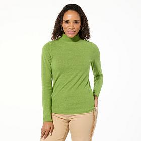 DG2 by
Diane Gilman Brushed Sweater Knit Keyhole Back Mock-Neck Top