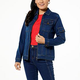 DG2 by Diane Gilman Coolmax® Stretch Denim Jacket with Sleeve Pocket