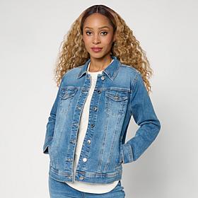 DG2 by Diane Gilman Diamond Collection Wing Embroidered Denim Jacket