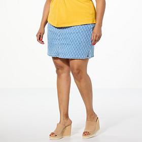 DG2 by Diane Gilman Diamond Laser Denim Skort
