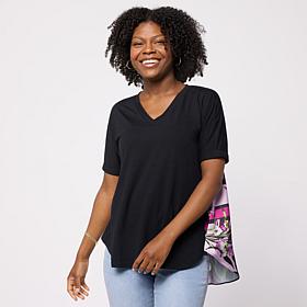DG2 by Diane Gilman Everyday Jersey Contrast Back Printed Tee