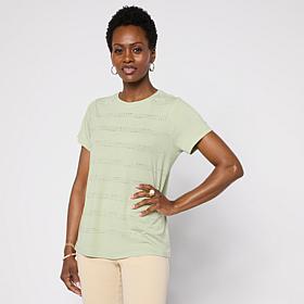 DG2 by Diane Gilman Everyday Jersey Crewneck Embellished Tee