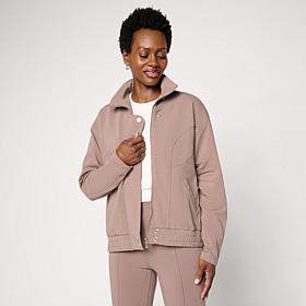 DG2 by Diane Gilman Knit Flex Zip-Front Seamed Jacket