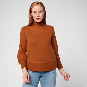 DG2 by Diane Gilman Lantern Sleeve Mock Neck Top