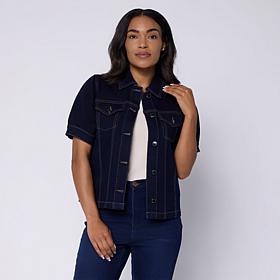 DG2 by Diane Gilman Legacy Stretch Denim Puff Sleeve Jacket