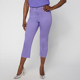 DG2 by Diane Gilman Legacy Stretch Paneled Straight Leg Crop Jean