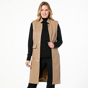 DG2 by Diane Gilman Long Faux Leather Vest