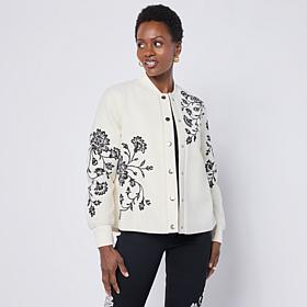 DG2 by Diane Gilman Melton Swing Hem Embroidered Jacket