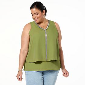 DG2 by Diane Gilman Micro-Chain Embellished Easy Tank