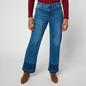 DG2 by Diane Gilman New Classic Stretch 2-Tone Wide Leg Jean