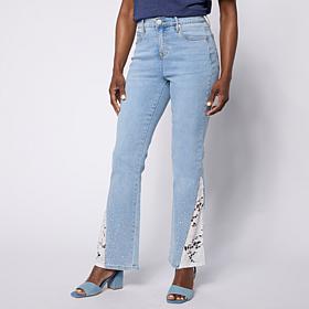 DG2 by Diane Gilman New Classic Stretch Crystal and Lace Bootcut Jean