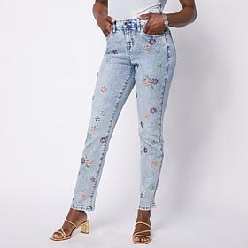 DG2 by Diane Gilman New Classic Stretch Crystal Embellished Jean