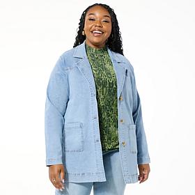 DG2 by Diane Gilman New Classic Stretch Denim City Coat